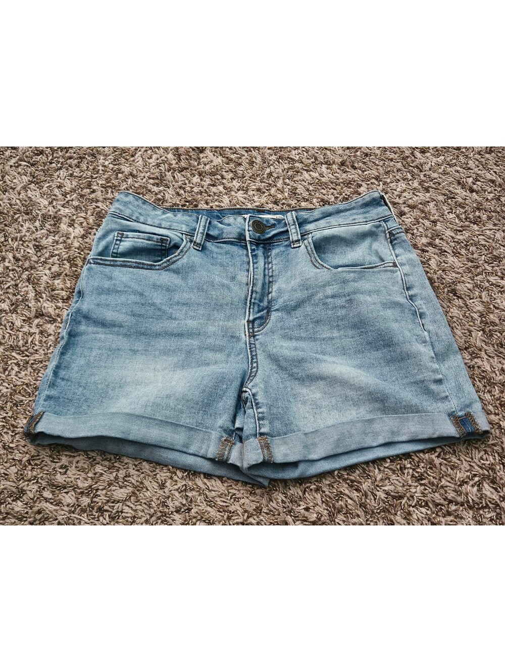 Y2k High Rise Blue Wash Curvy Midi Denim Shorts Size 9 29W